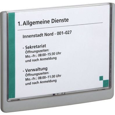 Durable 486637 Click Sign, A5 dunkelgrau Front transparent -Türschild -- 5 Stück