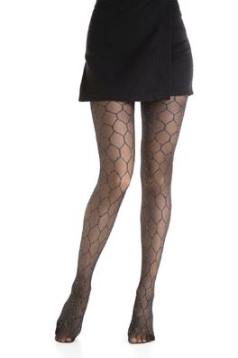 Schwarze Damen-Strumpfhose 40 Den – Elegantes Design mit feinem Muster
