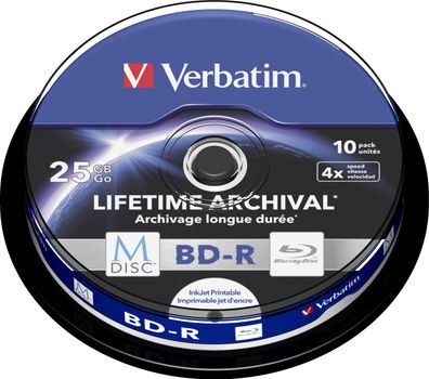 Verbatim M-DISC BD-R 25GB/1-4x Cakebox (10 Disc)