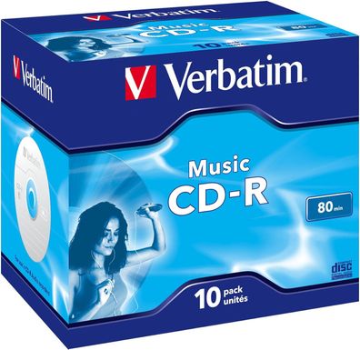 Verbatim Audio CD-R Rohling 80Min – 10er Pack im Jewelcase