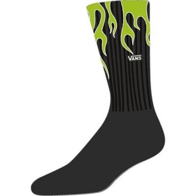 VANS Kids Socken Flaming Vans Crew black/lime green - Größe: 26,5-31