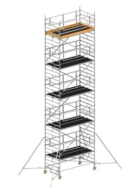 Layher Rollgeruest Uni Breit P2 Safety Plus mit Doppelgelaender und ausziehbaren Ger