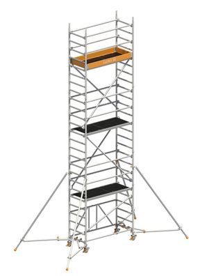 Layher Rollgeruest ZIFA P2 Safety Plus mit Doppelgelaender und ausziehbaren Geruests