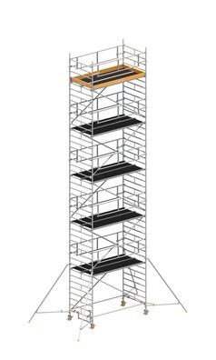 Layher Rollgeruest Uni Breit P2 Safety Plus mit Doppelgelaender und ausziehbaren Ger