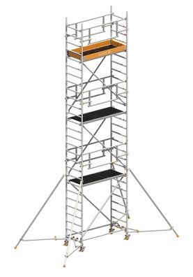 Layher Rollgeruest Uni Leicht P2 Safety Plus mit Doppelgelaender und ausziehbaren Ge