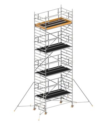 Layher Rollgeruest Uni Breit P2 Safety Plus mit Doppelgelaender und ausziehbaren Ger