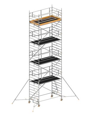 Layher Rollgeruest Uni Breit P2 Safety Plus mit Doppelgelaender und ausziehbaren Ger