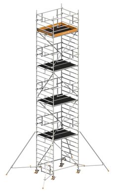 Layher Rollgeruest Uni Kompakt P2 Safety Plus mit Doppelgelaender und ausziehbaren G
