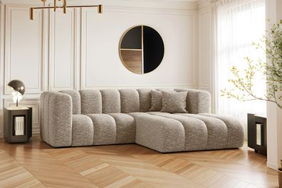 Ecksofa, L-förmiges Sofa Grand modular stoff Haga Beige Rechts