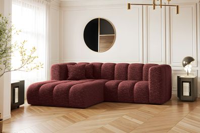 Ecksofa, L-förmiges Sofa Grand modular stoff Haga Rotwein Links