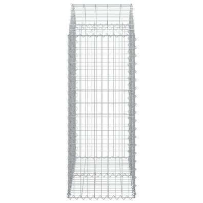 Gabione mit Hochbogen 100x50x120/140 cm Verzinktes Eisen