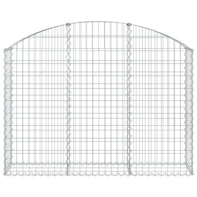 Gabione mit Hochbogen 150x30x100/120 cm Verzinktes Eisen