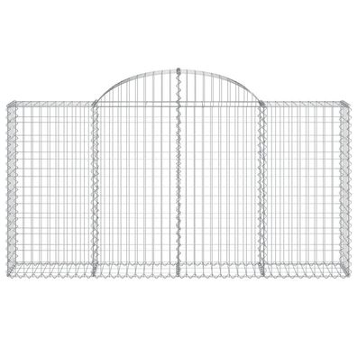 Gabione mit Hochbogen 200x30x100/120 cm Verzinktes Eisen