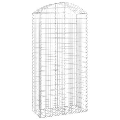 Gabione mit Hochbogen 100x50x200/220 cm Verzinktes Eisen