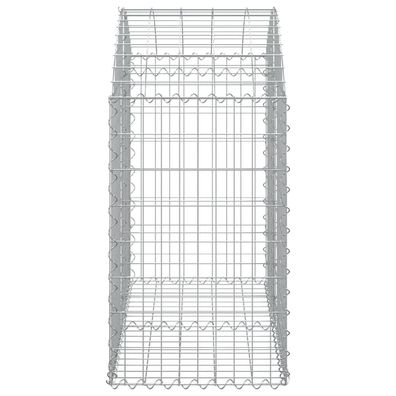 Gabione mit Hochbogen 100x50x80/100 cm Verzinktes Eisen