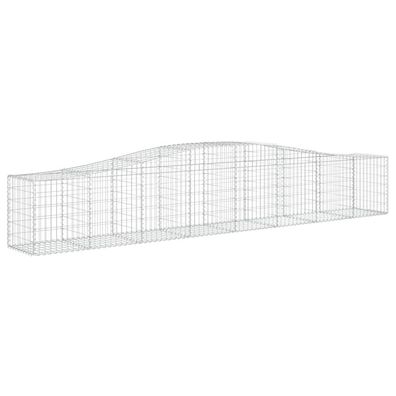 Gabionen mit Hochbogen 2 Stk. 400x50x60/80 cm Verzinktes Eisen
