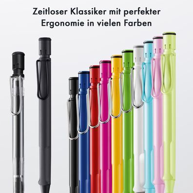 LAMY Druckbleistift safari Ergonomisches Griffstück, Feinstrichmine M 41 (0,5)