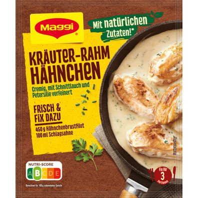 Maggi Fix für Kräuter Rahm Hähnchen mit natürlichen Zutaten 35g