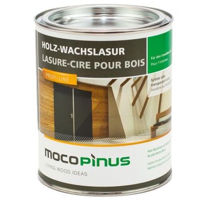 Mocopinus Holz-Wachslasur Innen, Farblos oder Edelweiss 0,75 / 2,5 Liter