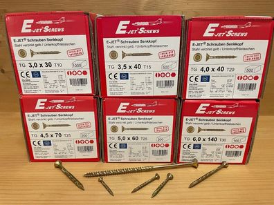 E-Jet® - Teilgewinde - Spanplattenschrauben - Holzbauschrauben - Jetta® / Torx