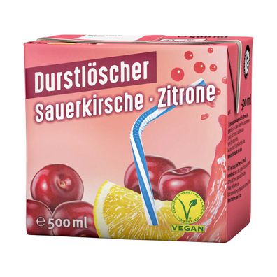 Durstlöscher Kirsch Zitrone Fruchtsafterfrischungsgetränk 500ml