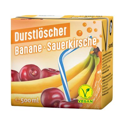 Durstlöscher Banane Sauerkirsche Fruchtsafterfrischunggetränk 500ml