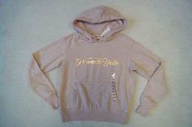 H&M Damen Kapuzenpullover Hoodie Gr. XS weiß rosa meliert NEU