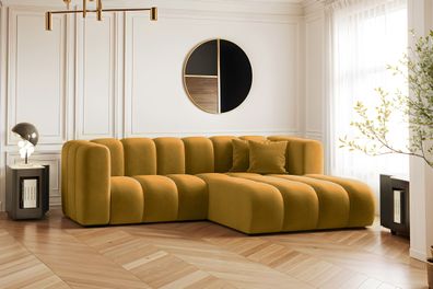 Ecksofa, L-förmiges Sofa Grand modular stoff Salvador Gelb Rechts