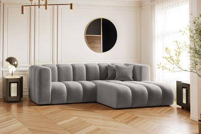 Ecksofa, L-förmiges Sofa Grand modular stoff Salvador Grau Rechts