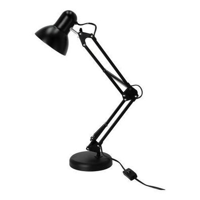 Schul-Schreibtischlampe AURIQ Schwarz 2in1 1xE27 60W Verstellbar Metall