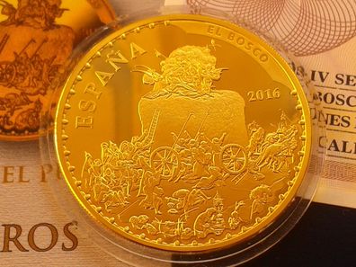 Original 400 euro 2016 PP Spanien Hieronymus Bosch El Bosco Gold 27g 999er