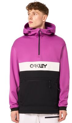 Oakley Herren Hoodie Tnp nose grab Softshell, blackout/ultra purple