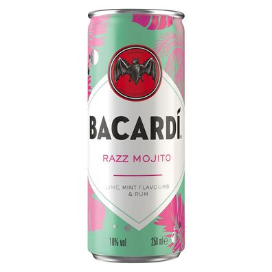 Bacardi Razz Mojito Mischgetränk mit Alkohol in der Dose 250ml