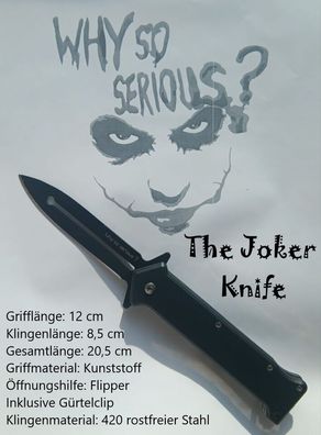 NEU The Joker Taschenmesser Why so Serious Knife für Cosplay Sammler Batman Fans