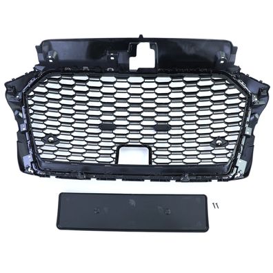 Sport Kühlergrill Wabengrill Schwarz Glanz für Audi A3 8V 16-20 mit ACC