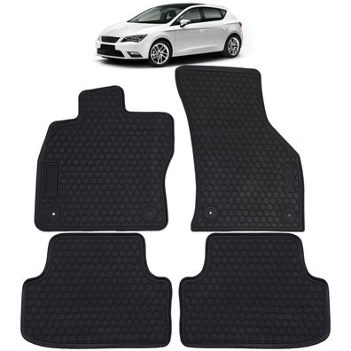 Auto Gummi Fußmatten Schwarz Premium Set für Leon + Golf 7 + Audi A3 8V ab 12