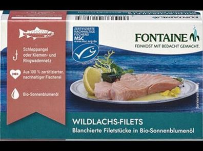 Fontaine 3x Blanchierter Wildlachs in Bio-Sonnenblumenöl 125g