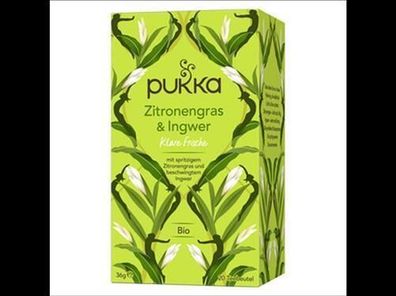 Pukka Pukka Bio-Kräutertee Zitronengras & Ingwer, 20 Teebeutel 20 x1,8g