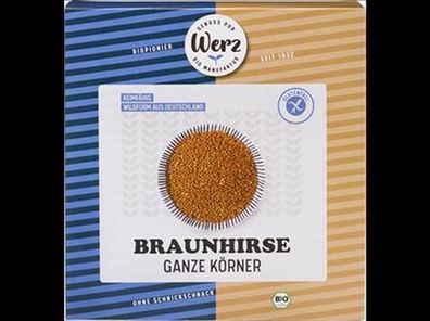 Naturkornmühle Werz Braunhirse, ganze Körner, keimfähig, glutenfrei 500g