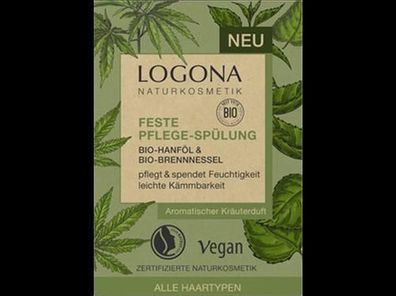 Logona Feste Pflege-Spülung Bio-Hanföl & Bio-Brennnessel 60g