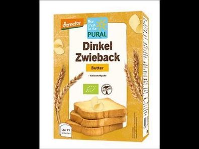 Pural Dinkel Butterzwieback demeter 200g