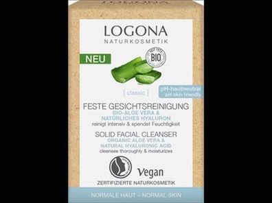 Logona [classic] Feste Gesichtsreinigung Bio-Aloe Vera & natürliches Hyaluron 60g