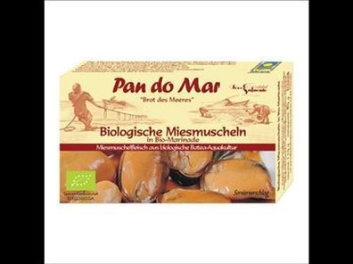 Pan do Mar 6x Biologische Miesmuscheln in Bio-Marinade 115g