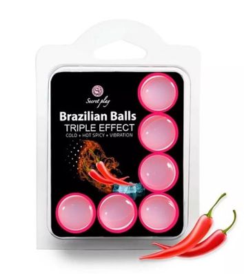 6 Balls Triple Effect Öl Massagekugeln Heiß & Kalt Anal Vaginal Zäpfchen Unisex