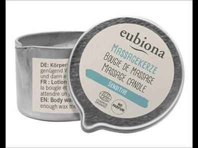 Eubiona Massagekerze Sensitive ohne Duft 50ml