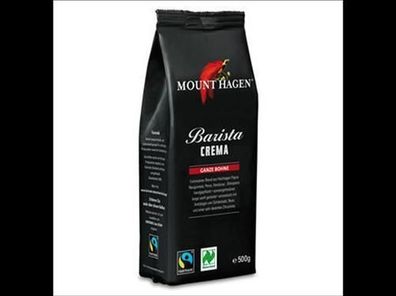 MOUNT HAGEN Mount Hagen Bio FT Röstkaffee Barista, ganze Bohne 500g