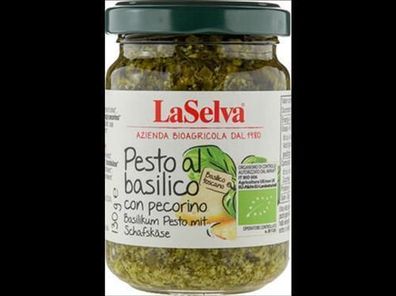 LaSelva Basilikum Pesto mit Schafskäse - Basilikum Würzpaste 130g