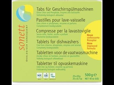 SONETT Tabs für Geschirrspülmaschinen 25x20g