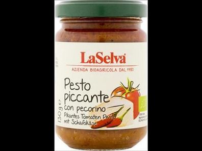 LaSelva Pikantes Tomaten Pesto mit Schafskäse - Pikante Tomatenwürzpaste 130g