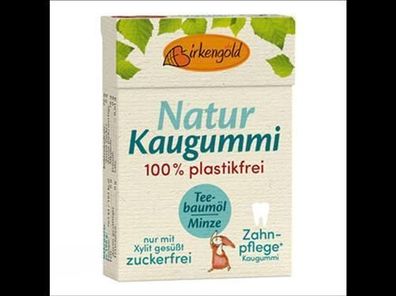 Birkengold 3x Birkengold Natur Kaugummi Teebaumöl - Minze 20 Stk. - plastikfrei 28g